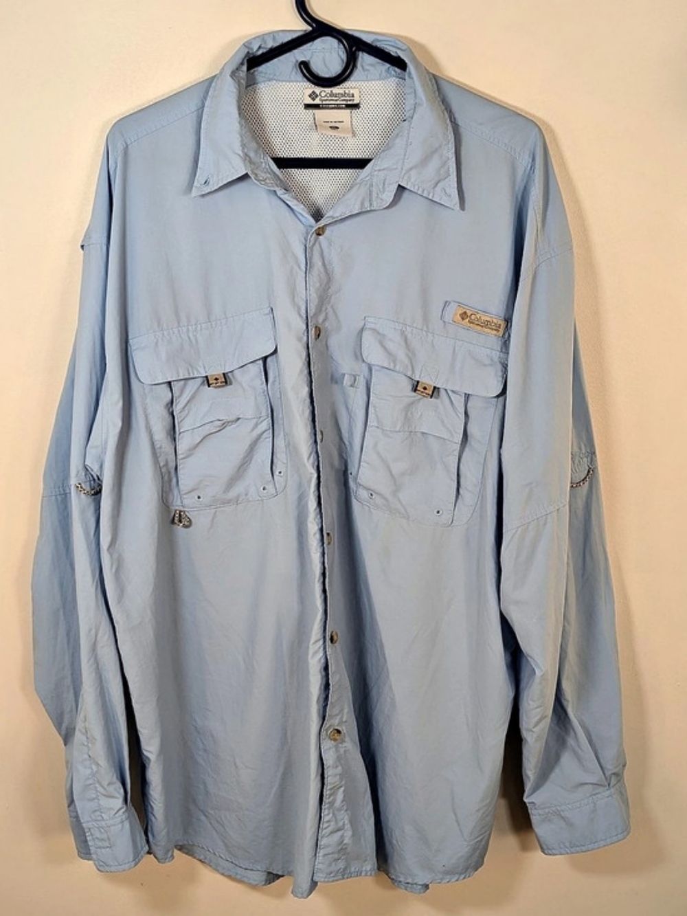 Columbia Men's PFG Tamiami II Long Sleeve Shirt Blue XL